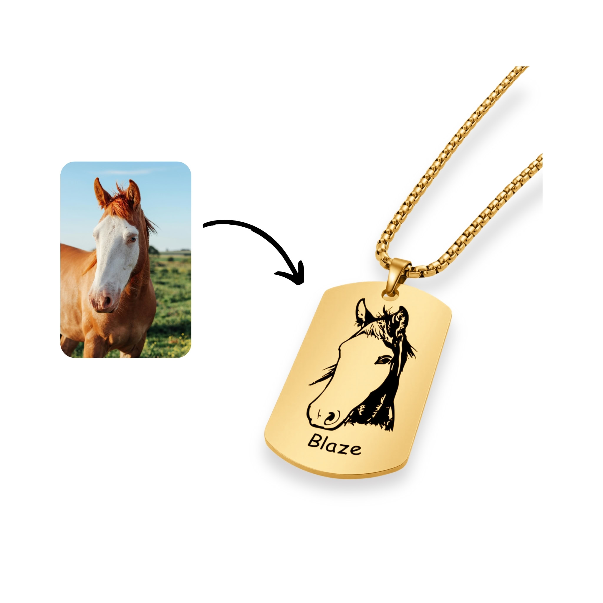 horse-portrait-personalize-necklace-dog-tag-gold-detail